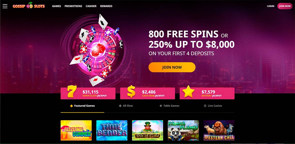 Gossip Slots Casino 100 FREE Spins! No Deposit Bonus